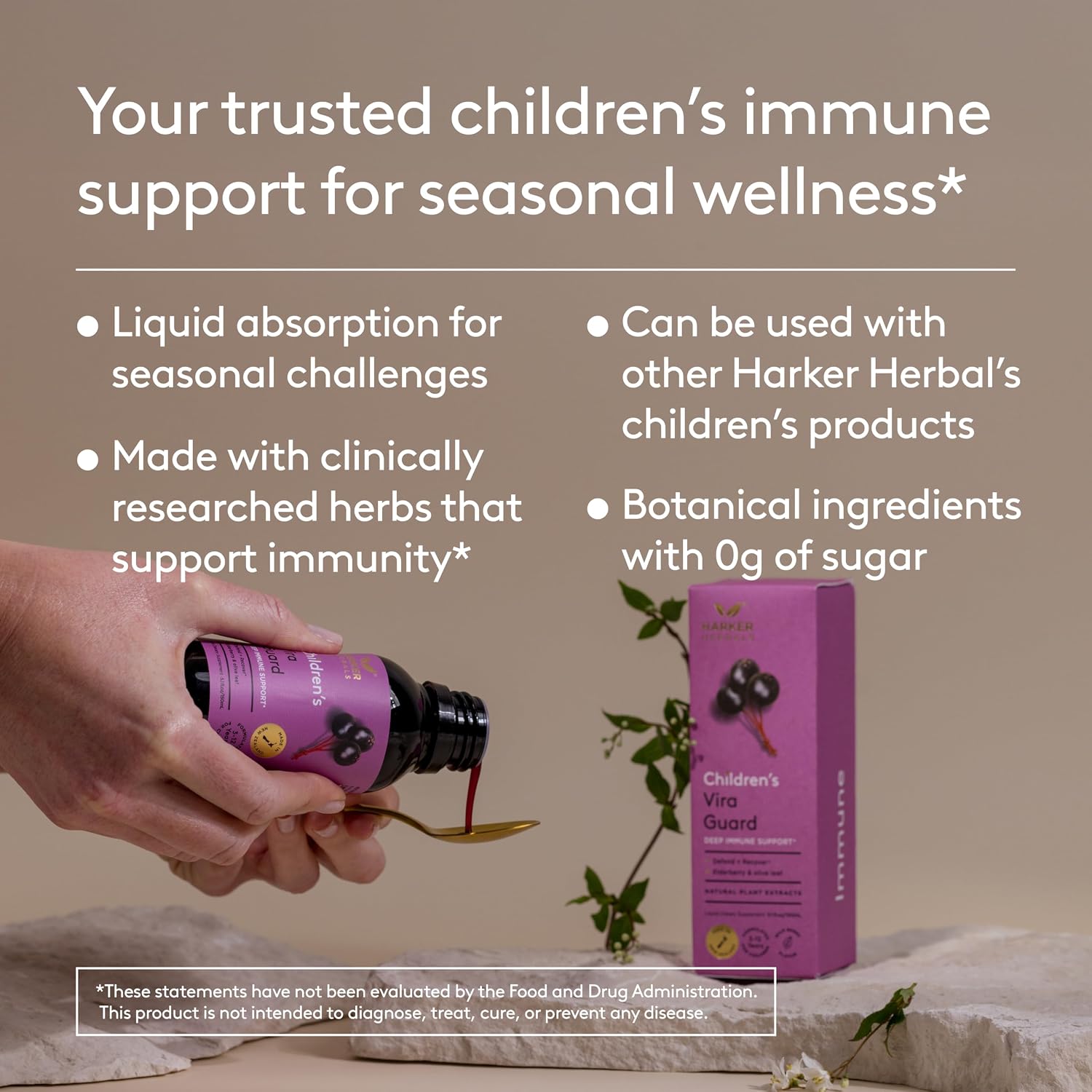 Children's Immune + Wellbeing Herbal Syrup - Jarabe Herbal para Defensas Infantiles con Saúco, Equinácea y Olivo - Sabor a Saúco - 150 ml (30 dosis)