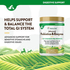 NaturVet – Probióticos y Enzimas Avanzados con Probiótico PB6 de Fuerza Veterinaria – Para Perros y Gatos (454 g)