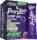 Clean Nutraceuticals Sleep Aid – Polvo de Melatonina con Triptófano, Glicina, Valeriana, Magnesio, L-teanina, Zinc, Inositol, GABA, B6, 5-HTP – 20 Sticks