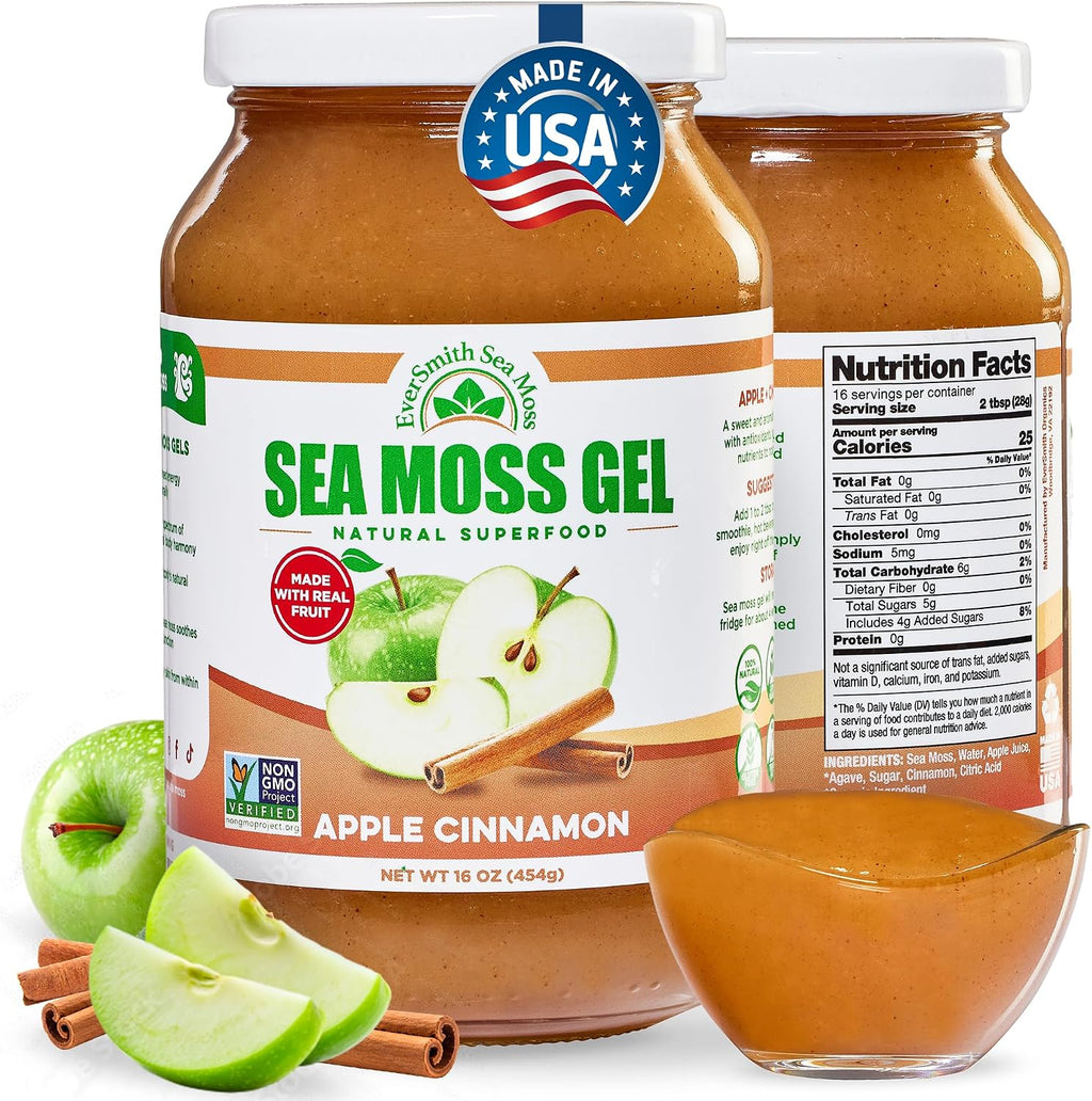 EverSmith Organics - Gel de Musgo Marino Silvestre Irish | Sabor Manzana Canela