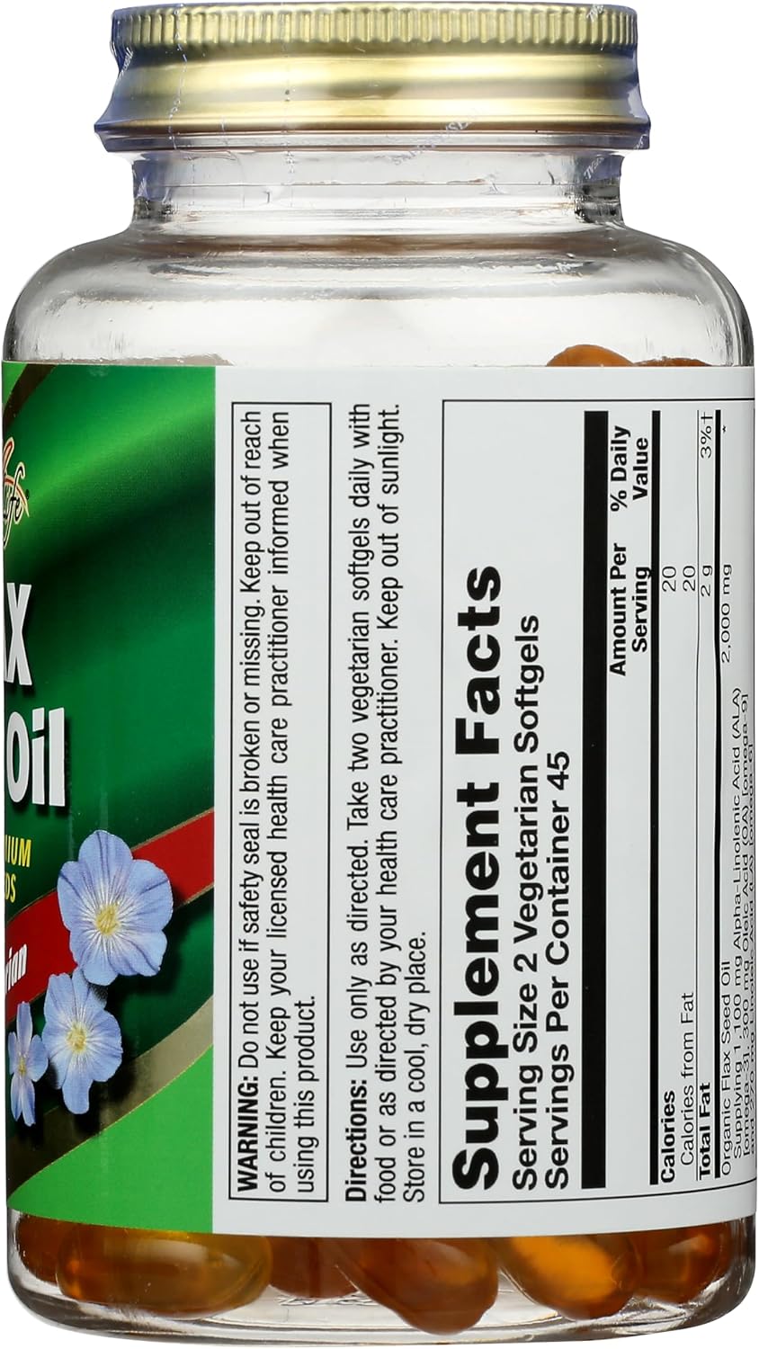 Nature's Life Aceite de Linaza Ecológico en Cápsulas Blandas 100% Vegetal - 90 uds.