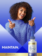 Carlyle Vitamina B12 Sublingual Líquida – 10.000 mcg – 60 ml – Cianocobalamina y Metilcobalamina – Sin Gluten y No-GMO