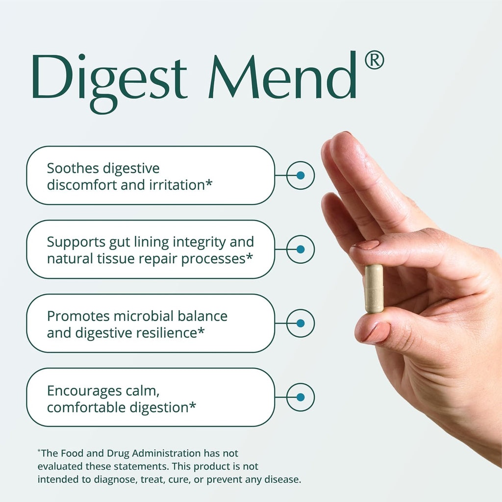 Nat Health Products Digest Mend - Apoyo Digestivo con DGL, Aloe Vera, Malvavisco y Manzanilla (180 Cápsulas)