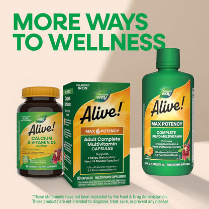 Nature's Way Alive! Max6 Potency Multivitamínico sin Hierro, 90 Cápsulas – Image 9