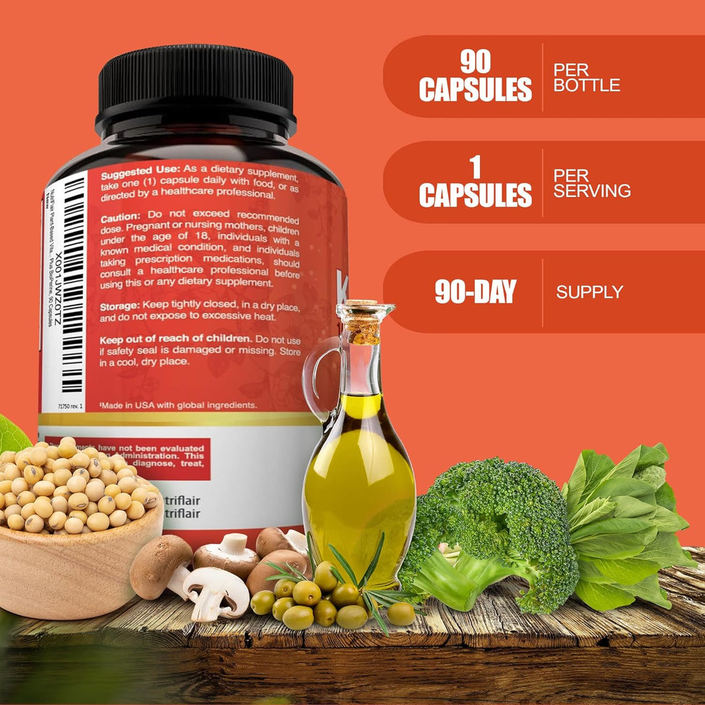 NutriFlair Vitamina D3 5000 UI + K2 MK-7 100 mcg – 90 Cápsulas Veganas