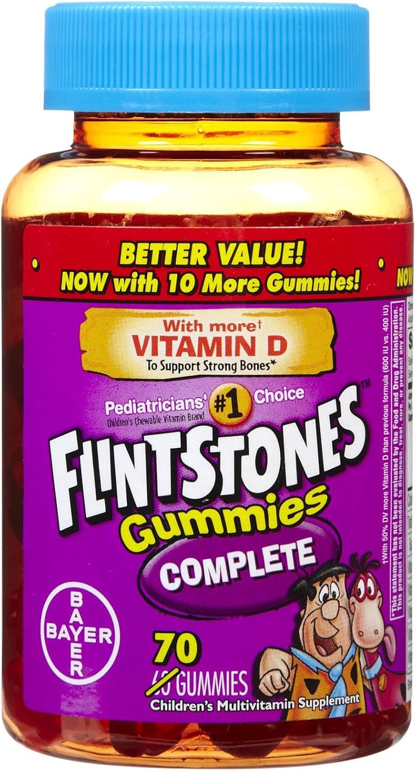 Flintstones Gummies Complete, Multivitamínico en Gomitas, 70 Gomitas (Paquete de 3)