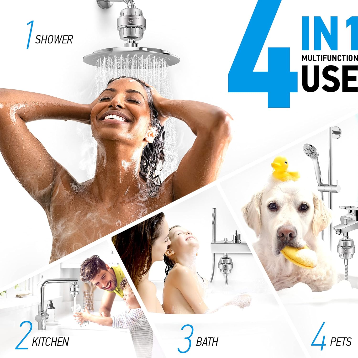 AquaHomeGroup Cartucho de repuesto premium de 20 etapas (paquete de 2, sin carcasa), compatible con cualquier filtro de ducha de diseño similar de 15 y 20 etapas