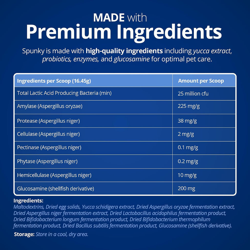 PROTHRIVE Spunky Digestive Supplement - Probióticos, Enzimas Digestivas, Soporte Articular para Perros y Gatos - 227g