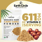 Earth Circle Organics Camu Camu en Polvo - Orgánico, 85g