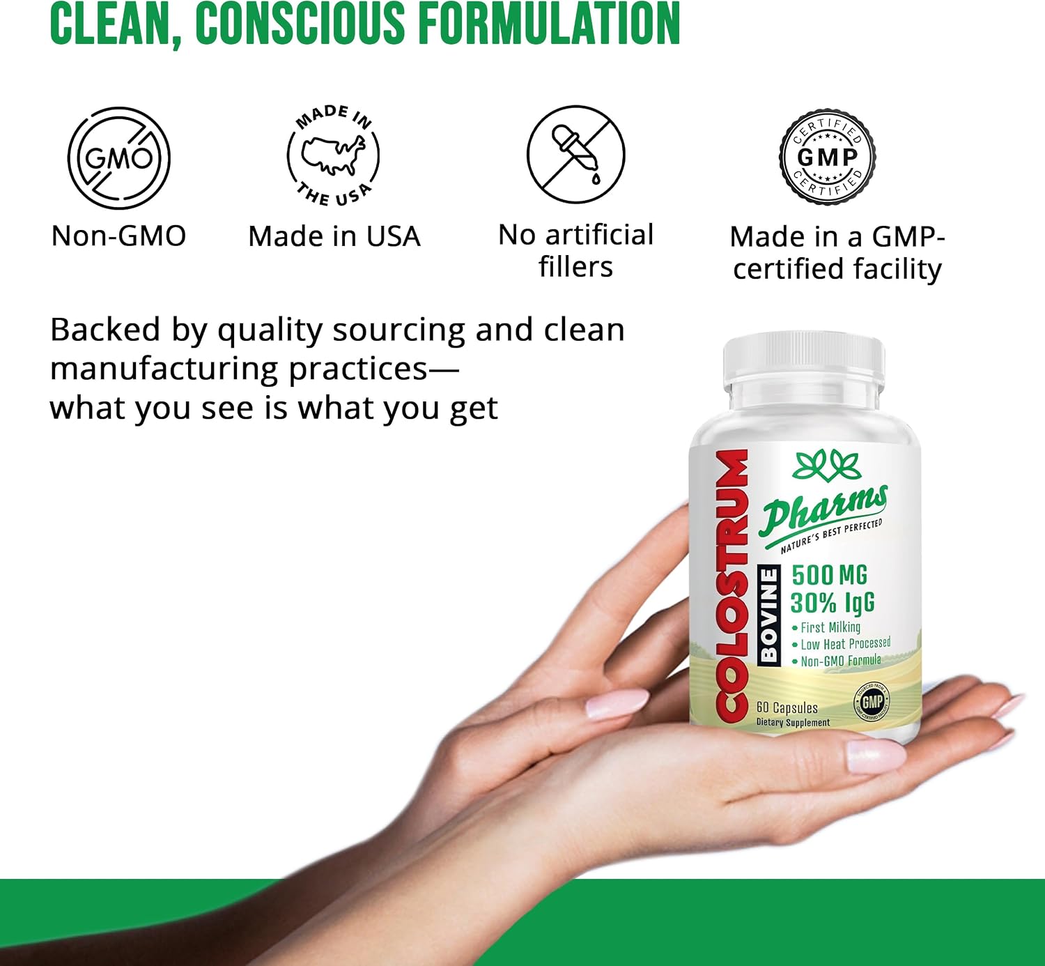Suplemento de Calostro Bovino con 30% IgG - 60 Cápsulas