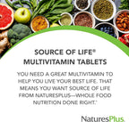 NaturesPlus Source of Life - Pack de 3 - 180 Comprimidos - Multivitamínico con Alimentos Integrales
