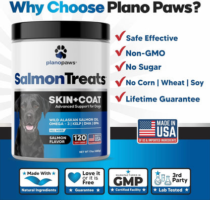 PlanoPaws Wild Alaskan Salmon Oil Chews para – Salud del corazón: El DHA y el EPA apoyan la función – Image 3