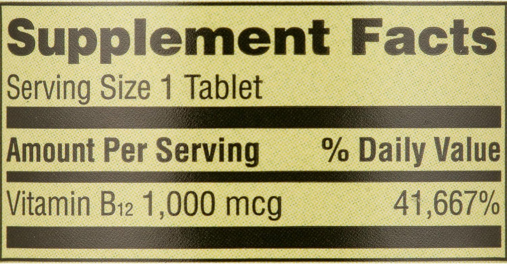 Vitamina B12 1000 mcg - Comprimidos de Liberación Gradual, 60 Comprimidos