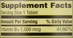 Vitamina B12 1000 mcg - Comprimidos de Liberación Gradual, 60 Comprimidos