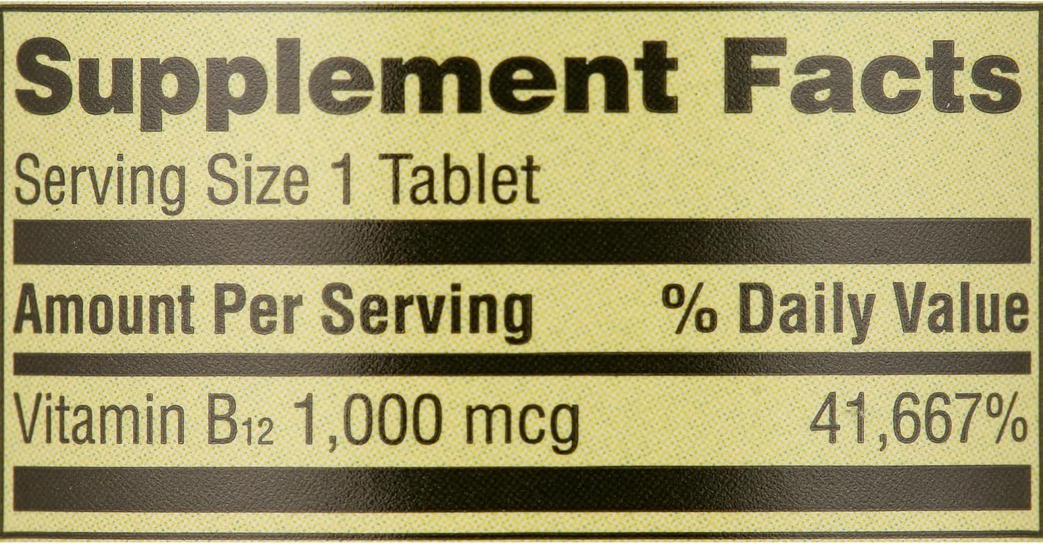 Vitamina B12 1000 mcg - Comprimidos de Liberación Gradual, 60 Comprimidos