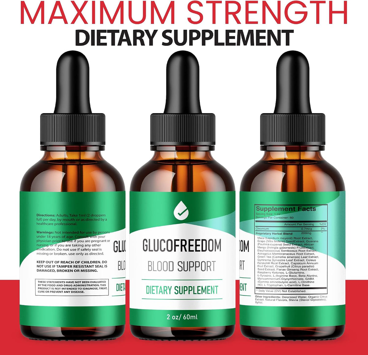 (2 Pack) GlucoFreedom Drops - Fórmula Original - Gotas Líquidas de Bienestar General, 4 oz - görsel 6