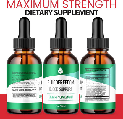 (2 Pack) GlucoFreedom Drops - Fórmula Original - Gotas Líquidas de Bienestar General, 4 oz