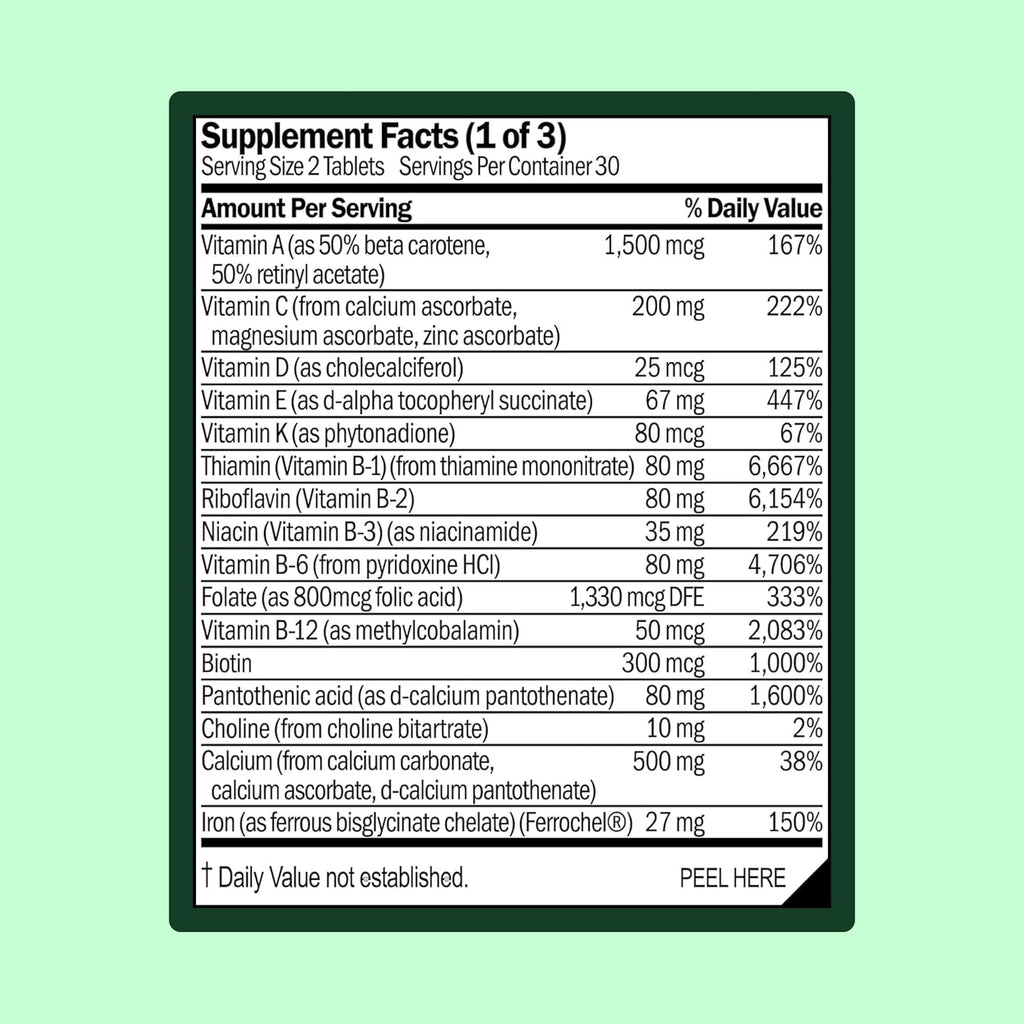 WellWithAll Multivitamínico para Mujeres | Complemento Diario con Vitaminas, Minerales y Hierro | 60 Comprimidos