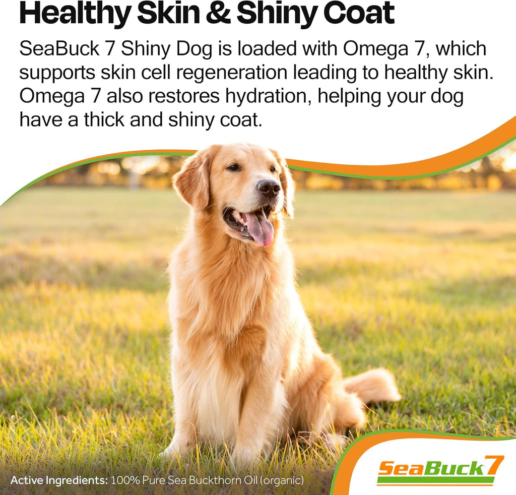 SeaBuck 7 Shiny Dog Aceite de Espino Amarillo para Perros, 60ml