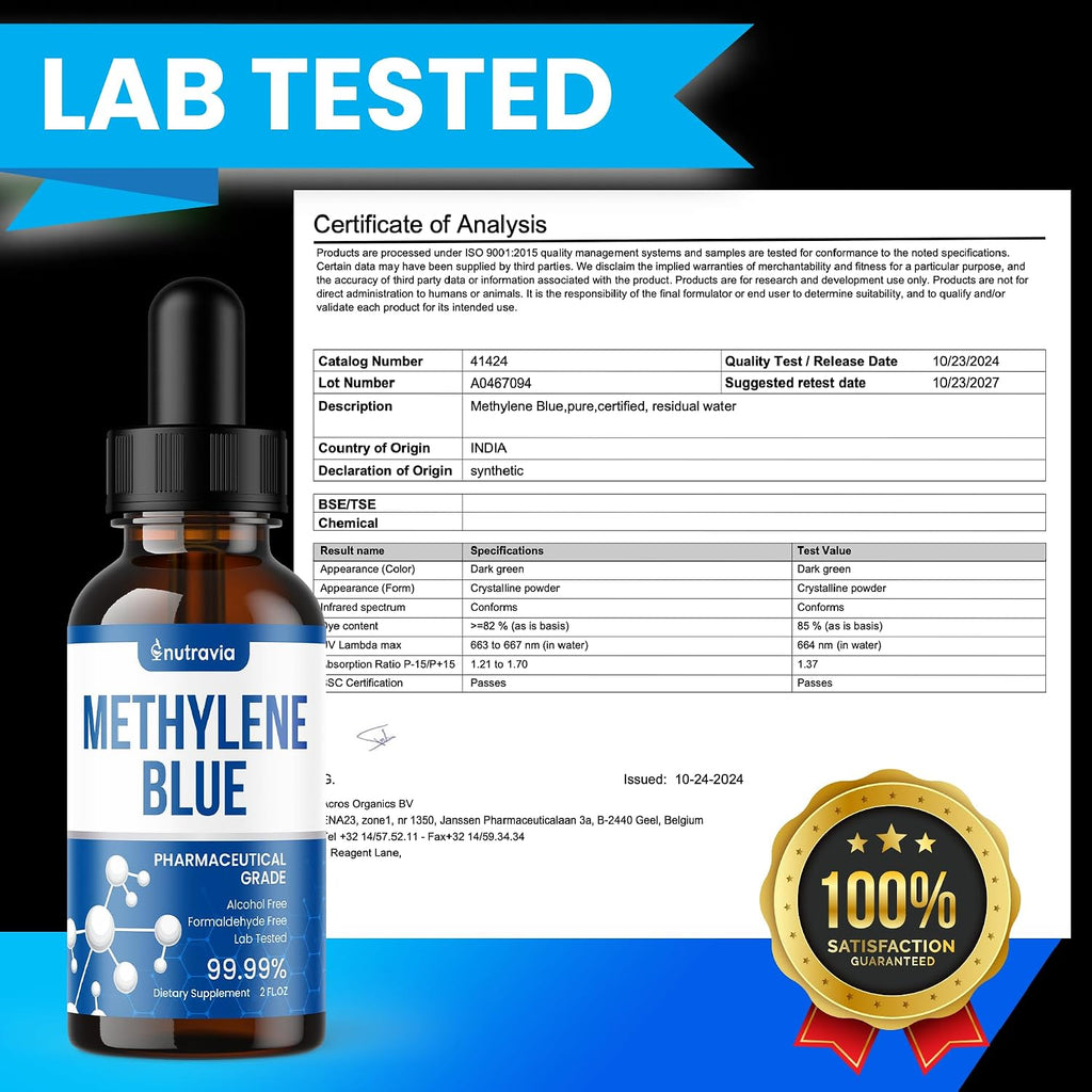Azul de Metileno (Methylene Blue) Grado USP - 60ml
