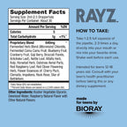 BIORAY RAYZ All Systems Glow - Suplemento Multivitamínico para Adolescentes, Sabor Frambuesa - 59 ml