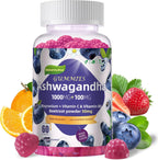 Ashwagandha Gummies 1000mg, 120 Count (2 Pack) – Organic Root Extract, Daily Adaptogen Gummies, Non-GMO, Sugar Free & Gluten Free