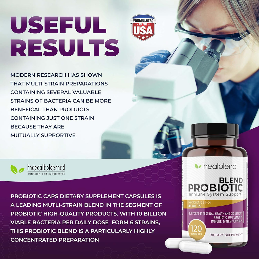 healblend Probiotic – 120 Cápsulas Veganas para Salud Digestiva e Inmunidad