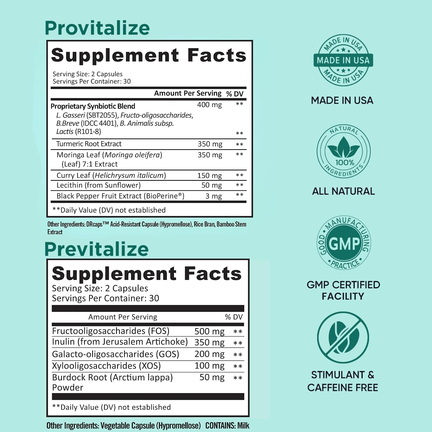 Slim Gut Bundle de BB Company | Probióticos y Prebióticos para la Menopausia | Provitalize & Previtalize