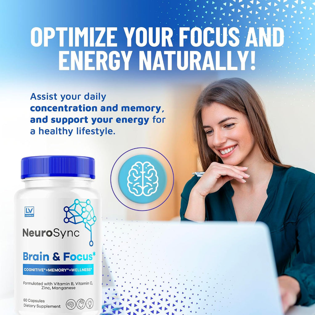 (5 Pack) NeuroSync Brain Capsules – 300 Cápsulas para 5 Meses