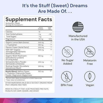 ION* Restful Sleep - Mezcla en polvo para – Magnesio: Mineral esencial que contribuye al funcionamiento normal del – Image 2