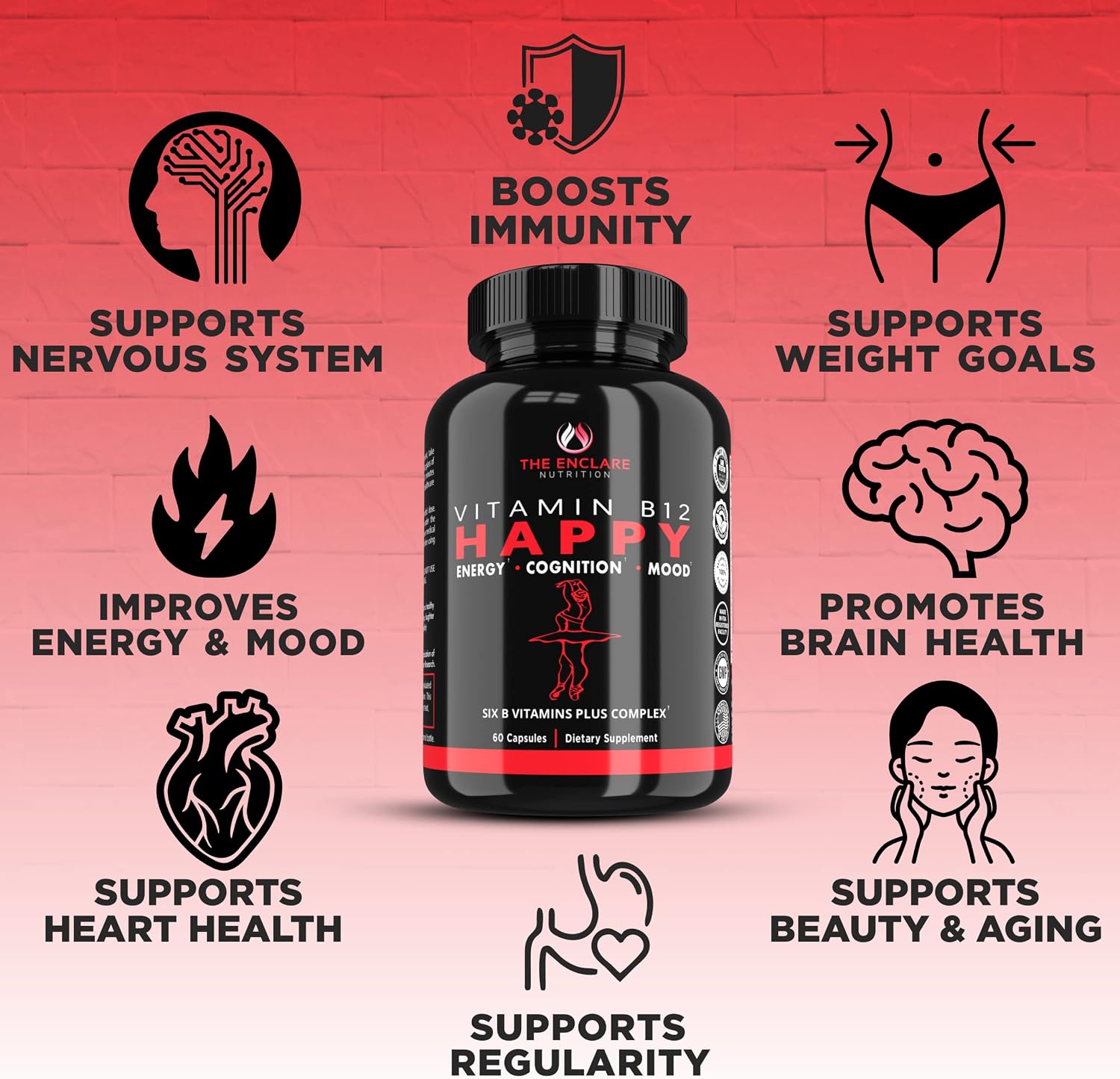 Complejo B Completo con Vitaminas B1-B12, Vitamina C, Biotina e Inositol