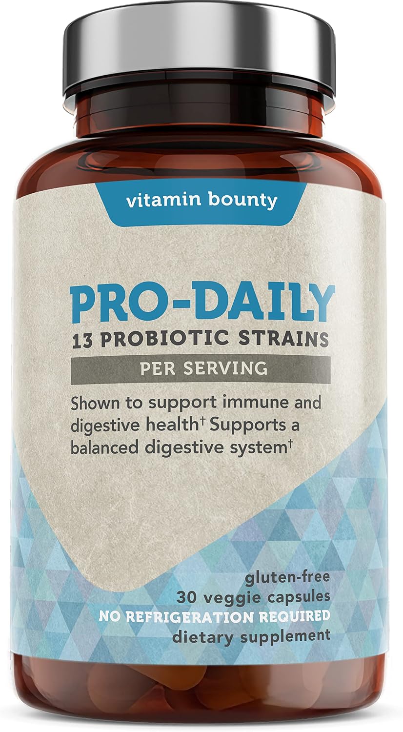 Vitamin Bounty Pro-Daily Probiotic - 5 Mil Millones de UFC, 13 Cepas con Lactobacillus Acidophilus y Bifidobacterium para la Salud Digestiva
