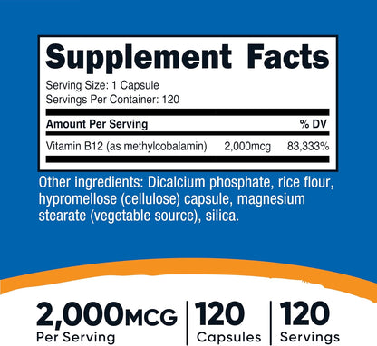 Nutricost Vitamina B12 (Metilcobalamina) – El metabolismo energético normal. – Image 2