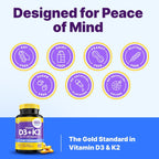 InnovixLabs Vitamina D3 K2 - 5000 UI + 600 mcg K2 MK4 y MK7, 60 Cápsulas Blandas