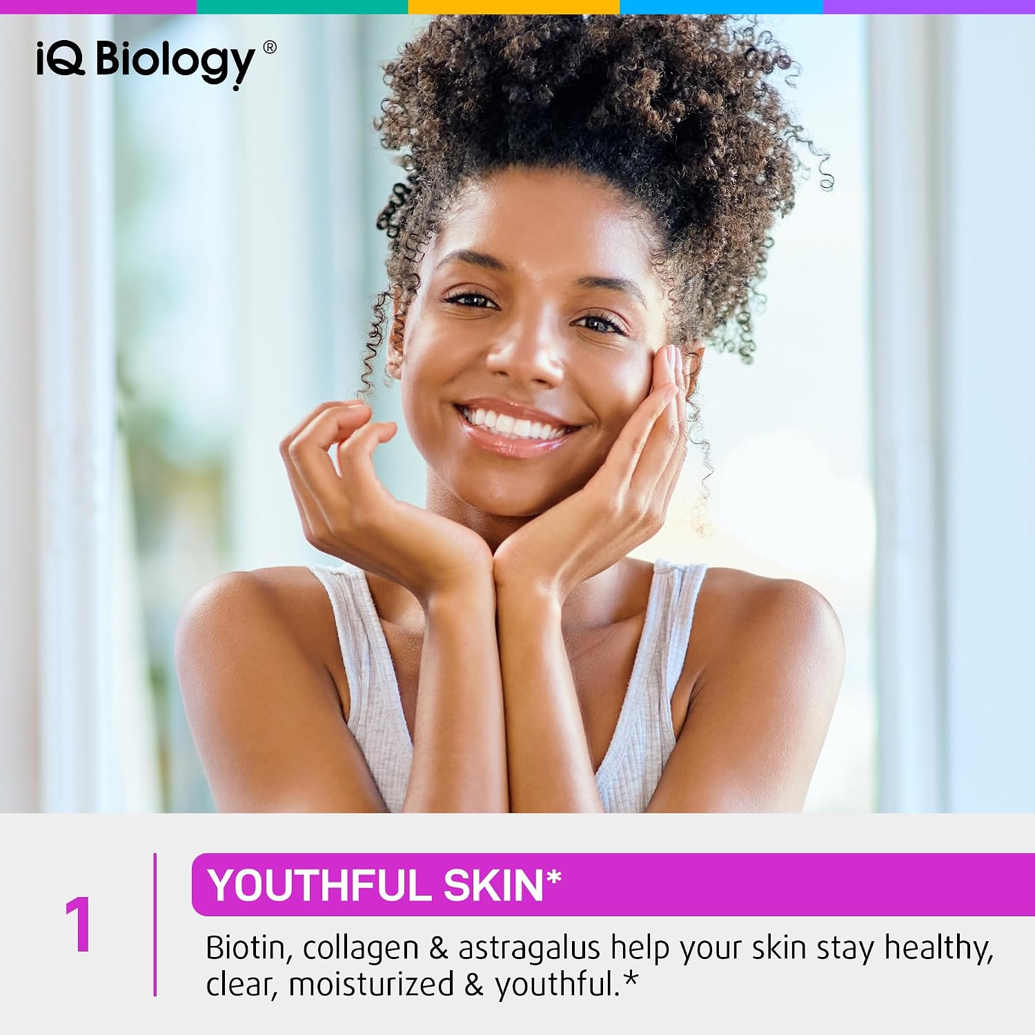 IQ BIOLOGY Biotina Líquida 5000mcg con Colágeno, Queratina y Ácido Hialurónico - Gotas Multivitamínicas para Cabello, Piel y Uñas - 60 ml