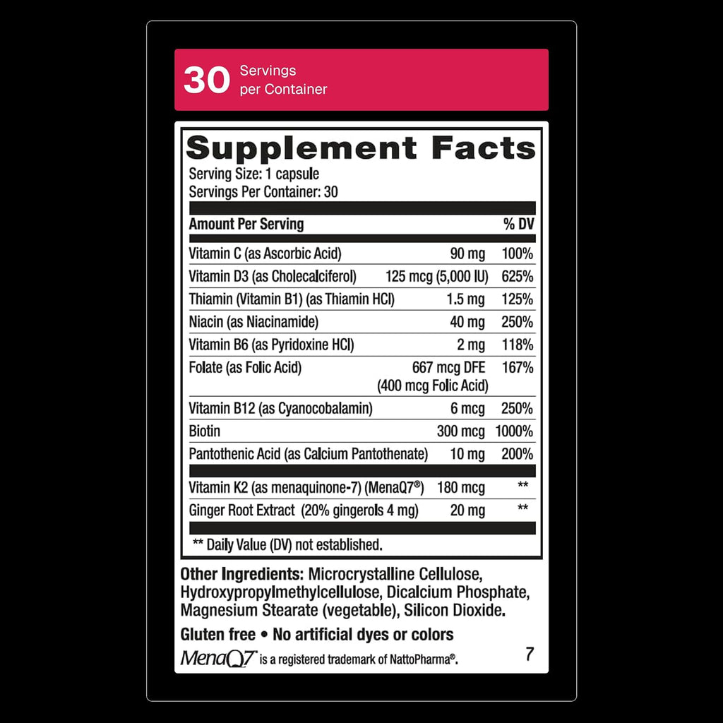 Weider Artery Health - Salud Arterial y Corazón - con Vitamina K2, D3 y Jengibre - 30 Cápsulas Veganas