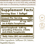 Solgar Vitamina E, 100 Cápsulas Blandas (Discontinuado)
