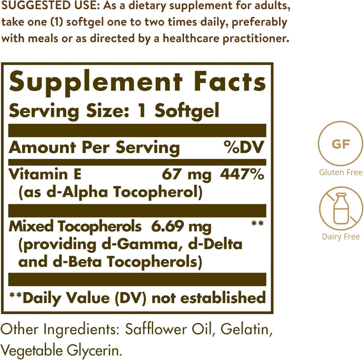 Solgar Vitamina E, 100 Comprimidos (Discontinuado) – Image 2