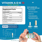 Power By Naturals ADK 10 – Vitaminas A, D3 y K2 MK-7 – 90 Cápsulas