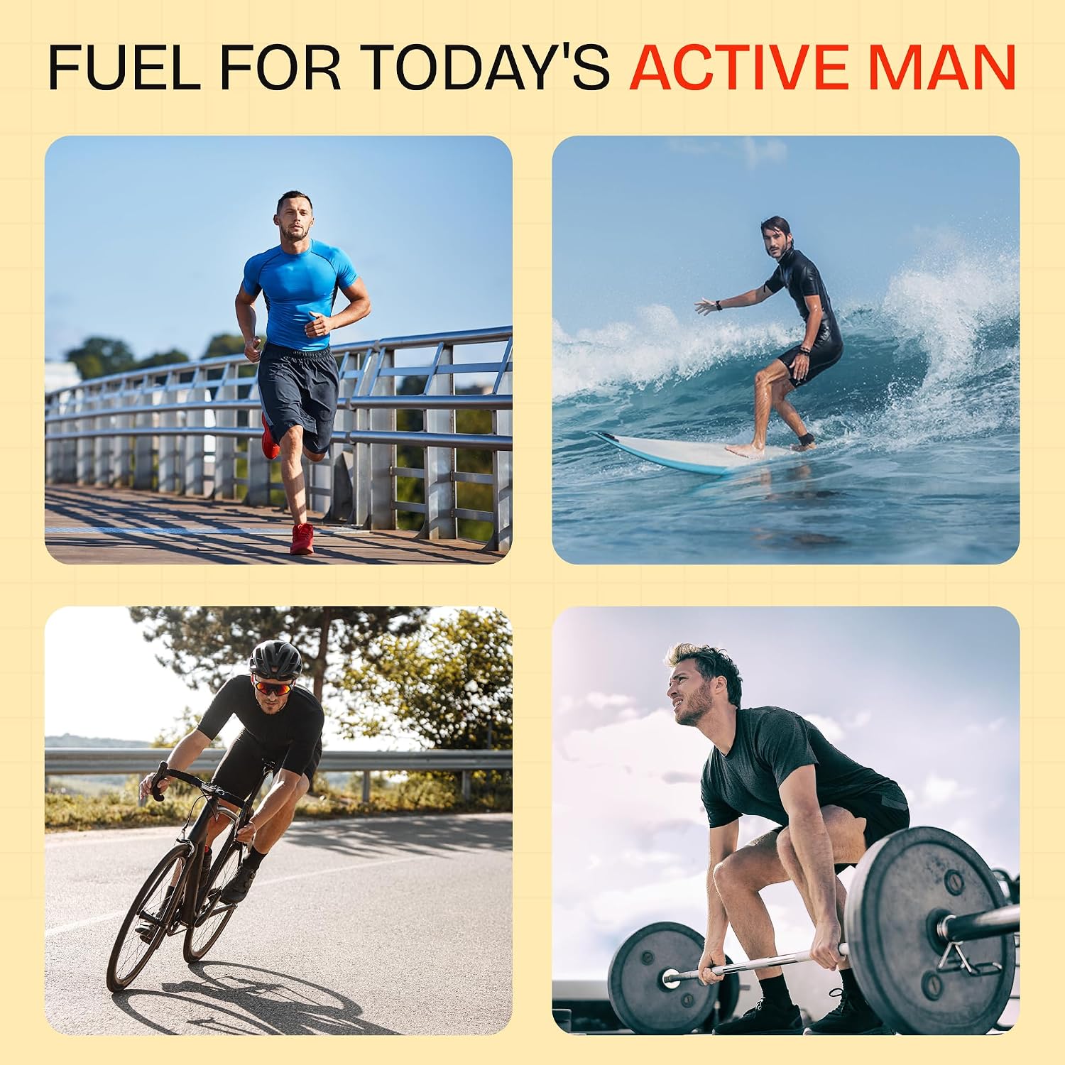 Super Macho, Complejo Vitamínico B y Aminoácidos de Alta Potencia para Hombres Activos, Sin Cafeína ni Azúcar, 50 Cápsulas Blandas