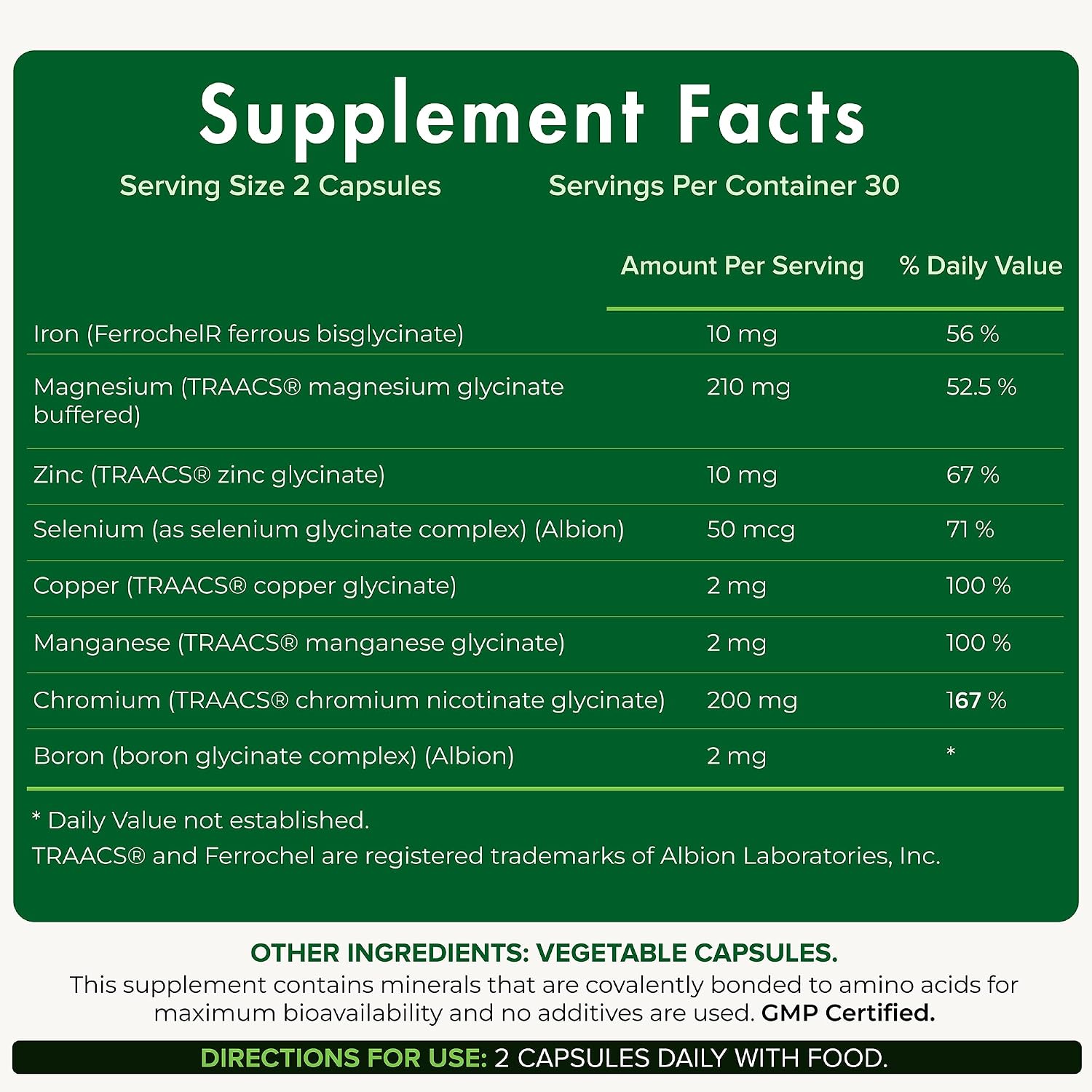 YES Chelated Magnesium & Zinc Multimineral (TRAACS) – 60 Cápsulas Veganas