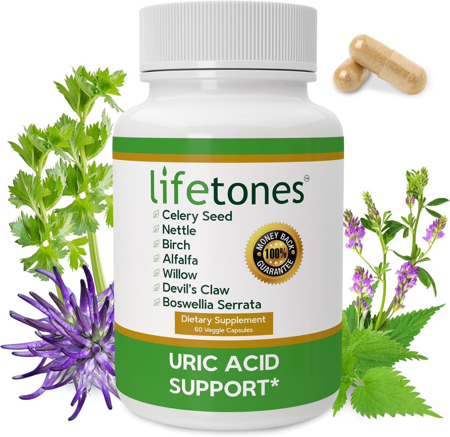 Life Tones Limpieza y Soporte de Ácido Úrico – 60 Cápsulas Veganas