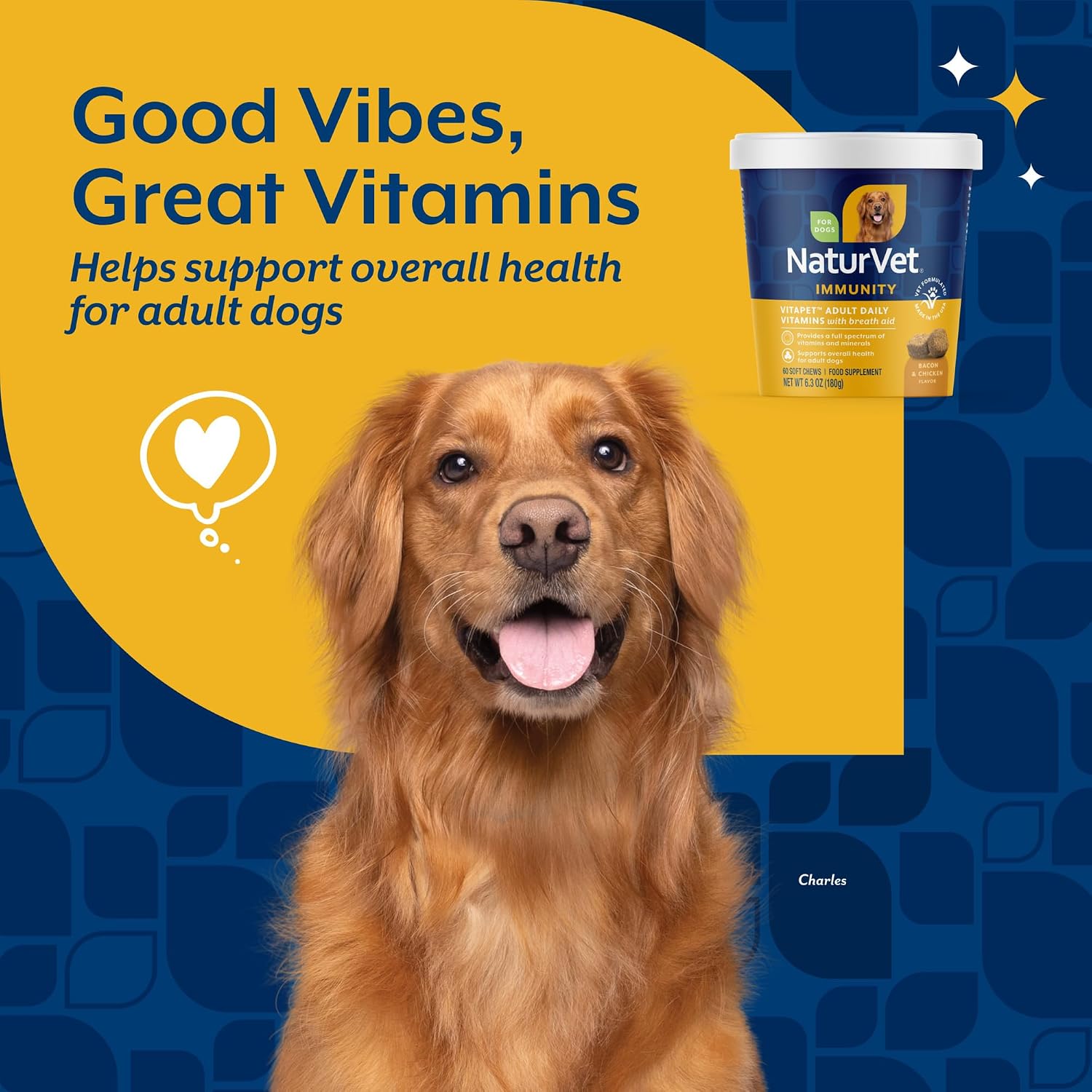 NaturVet VitaPet Vitaminas Diarias para Perros Adultos con Ayuda para el Aliento, 60 Comprimidos Blandos