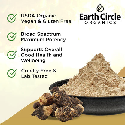 Earth Circle Organics Maca Negra Orgánica en – Potasio: contribuye al funcionamiento normal del sistema nervioso y – Image 2