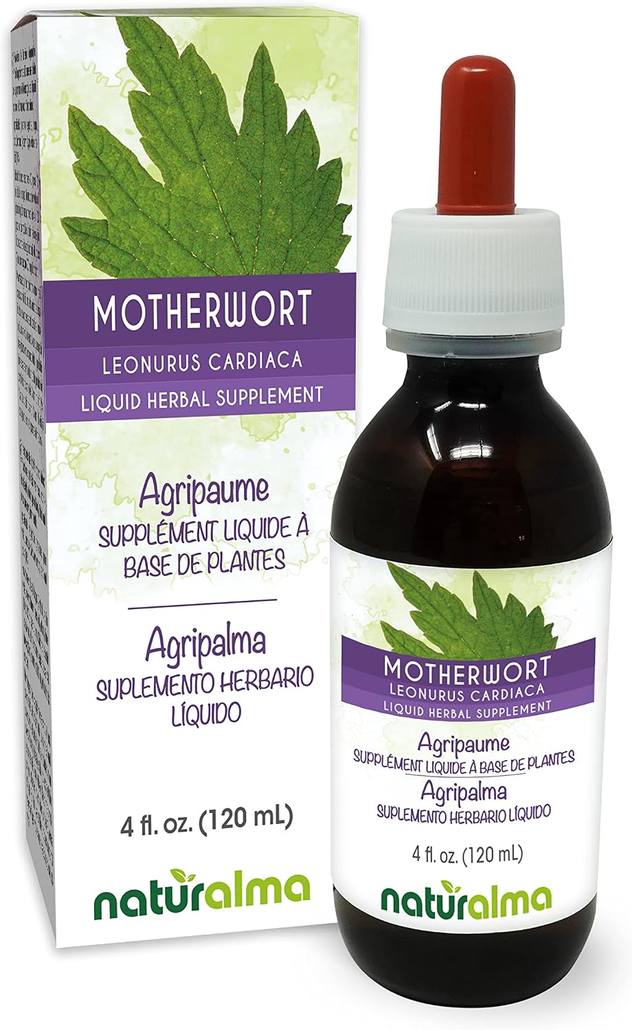 Naturalma Tintura de Motherwort (Leonurus cardiaca) - Extracto líquido sin alcohol, 118 ml - Suplemento herbal vegano