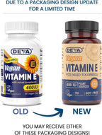 DEVA Vitamina E Natural 400 UI con Tocoferoles Mixtos - 180 Cápsulas Vegetales (2 x 90)