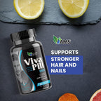 America Medic & Science VivaPill para Hombres (120 Cápsulas) - Suplemento para Cabello, Piel y Uñas con Biotina, Colágeno y Queratina