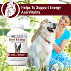 Vet Classics Blood & Energy Dog Supplement – Suplemento herbario para perros – 120 comprimidos masticables