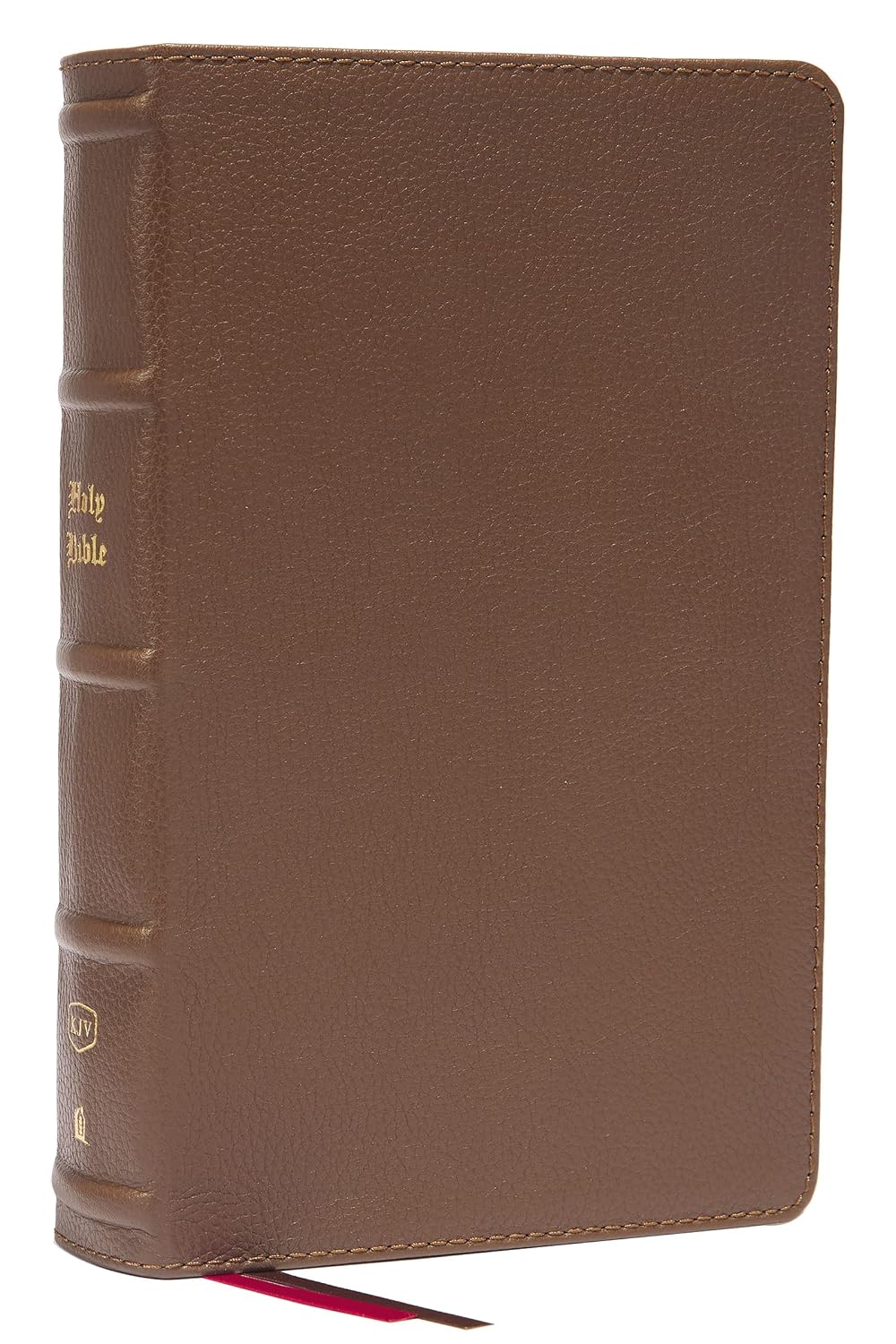 Santa Biblia KJV: Letra Grande, Columna Única, Referencias Cruzadas, Piel Genuina Marrón
