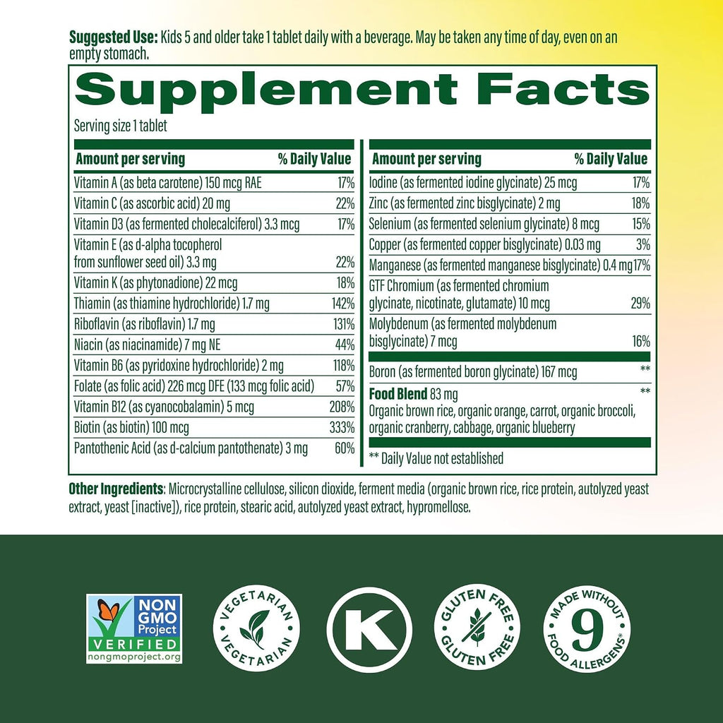 MegaFood Kids One Daily Multivitamínico Infantil - 30 Comprimidos